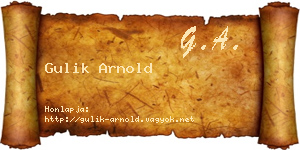 Gulik Arnold névjegykártya